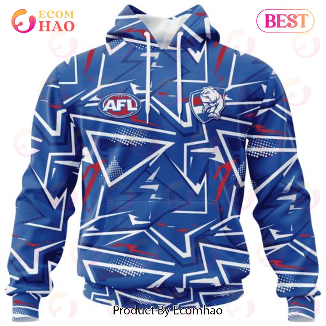 AFL Western Bulldogs Special Abstract Design Hoodie