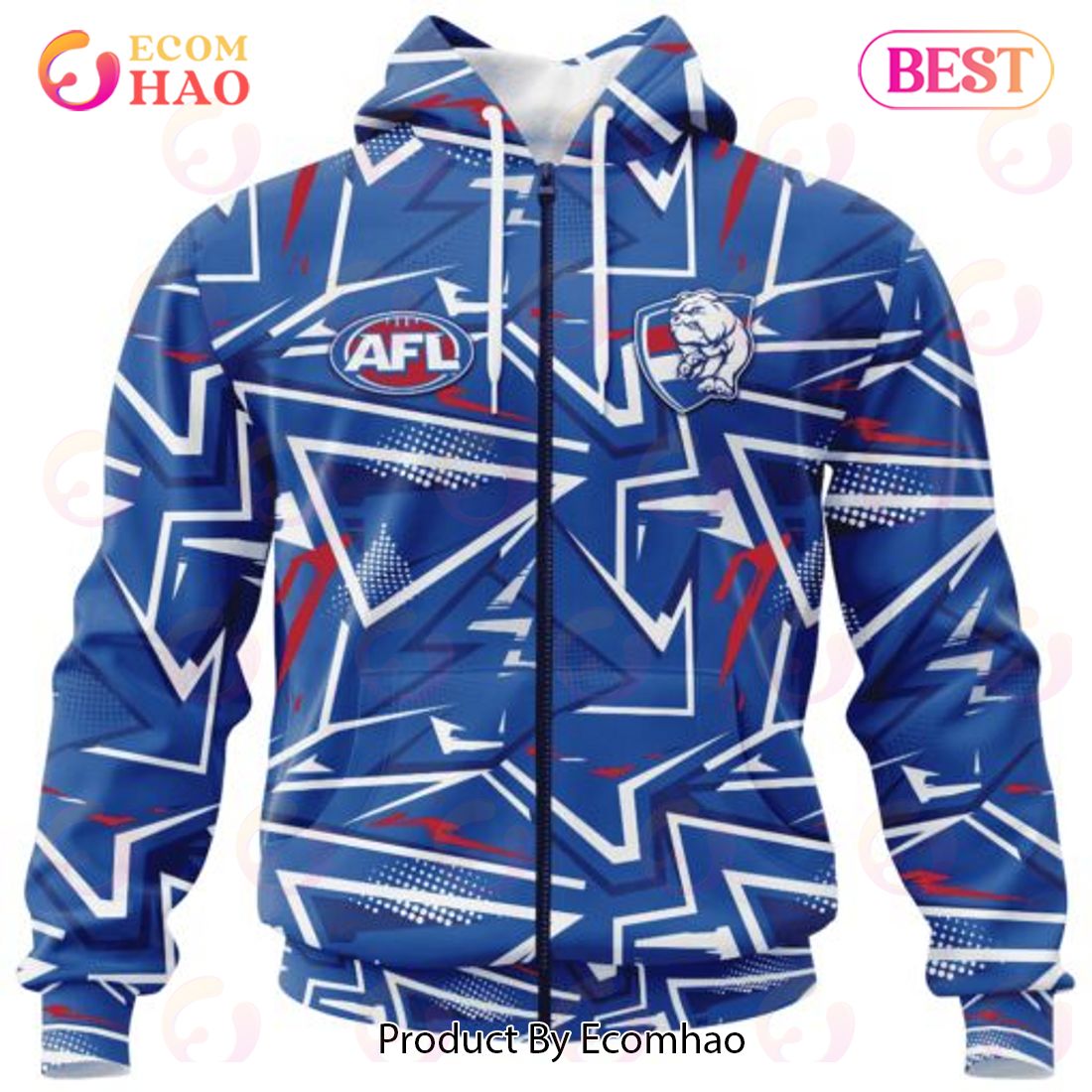 AFL Western Bulldogs Special Abstract Design Hoodie