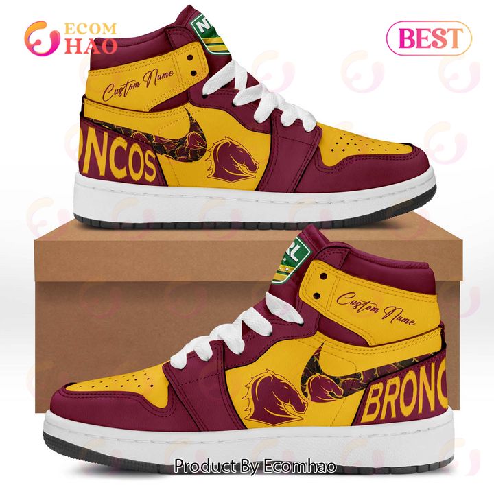 Customized NRL Brisbane Broncos Air Jordan 1, Hightop