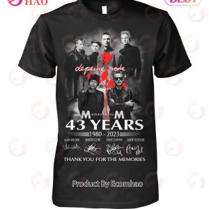 Depeche Mode 43 Years Of 1980 – 2023 Signature Thank You For The Memories T-Shirt