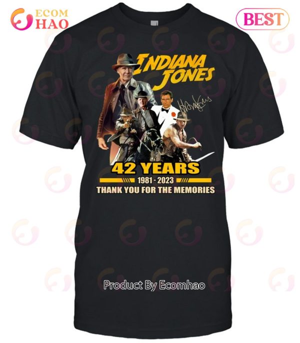 Indiana Jones 42 Years Of 1981 – 2023 Signature Thank You For The Memories T-Shirt