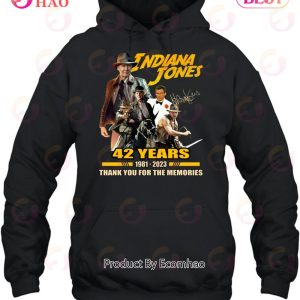 Indiana Jones 42 Years Of 1981 – 2023 Signature Thank You For The Memories T-Shirt