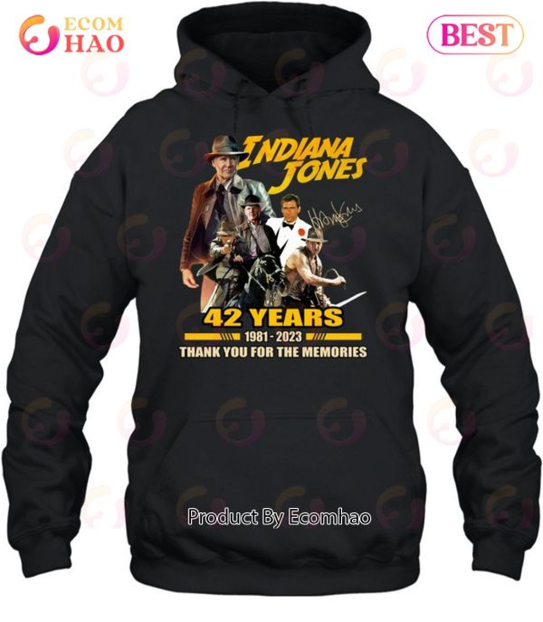 Indiana Jones 42 Years Of 1981 – 2023 Signature Thank You For The Memories T-Shirt