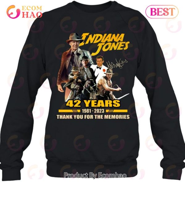 Indiana Jones 42 Years Of 1981 – 2023 Signature Thank You For The Memories T-Shirt