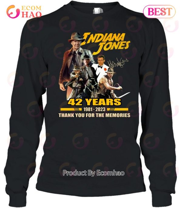 Indiana Jones 42 Years Of 1981 – 2023 Signature Thank You For The Memories T-Shirt