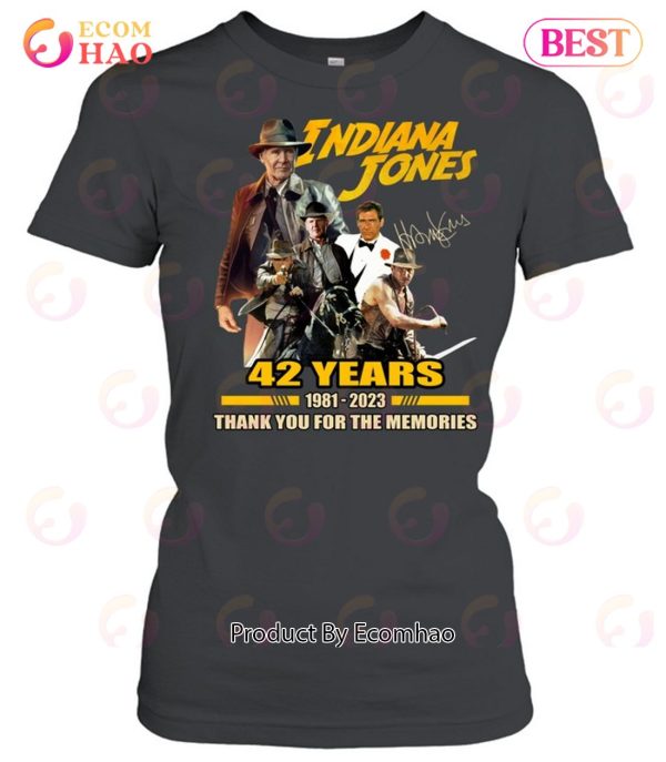 Indiana Jones 42 Years Of 1981 – 2023 Signature Thank You For The Memories T-Shirt