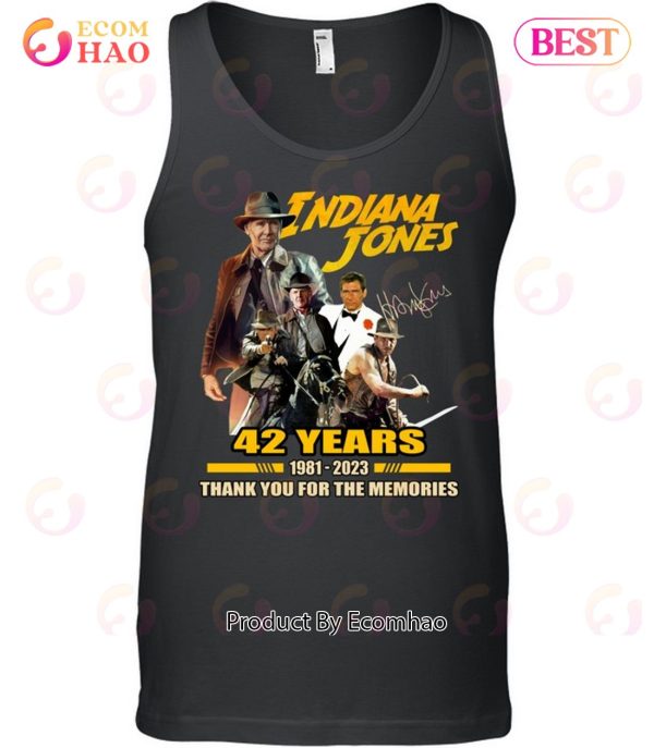 Indiana Jones 42 Years Of 1981 – 2023 Signature Thank You For The Memories T-Shirt