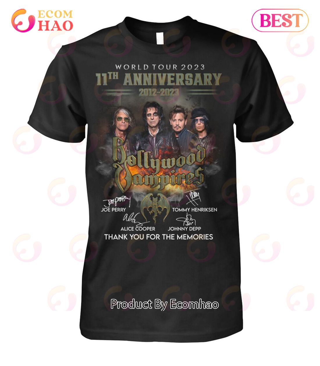 World Tour 2023 11th Anniversary 2012 – 2023 Bollywood Vampires Signature Thank You For The Memories T-Shirt