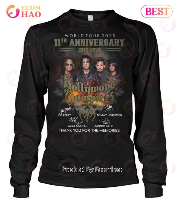 World Tour 2023 11th Anniversary 2012 – 2023 Bollywood Vampires Signature Thank You For The Memories T-Shirt