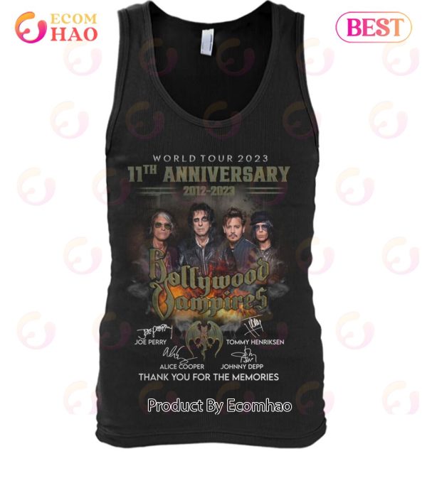 World Tour 2023 11th Anniversary 2012 – 2023 Bollywood Vampires Signature Thank You For The Memories T-Shirt
