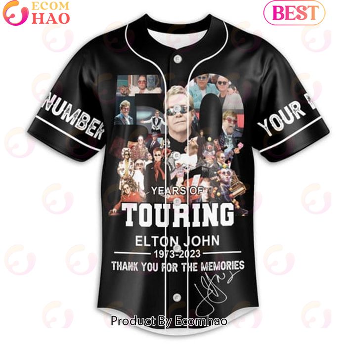 50 Years Of 1973 – 2023 Touring Elton John Thank You For The Memories Baseball Jersey