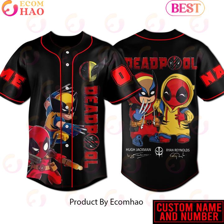 Deadpool Hugh Jackman And Ryan Reynolds Custom Baseball Jersey