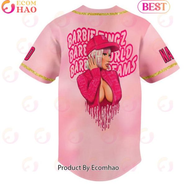 NEW] Nicki Minaj Barbie Tingz Barbie World Barbie Dreams Custom Baseball Jersey