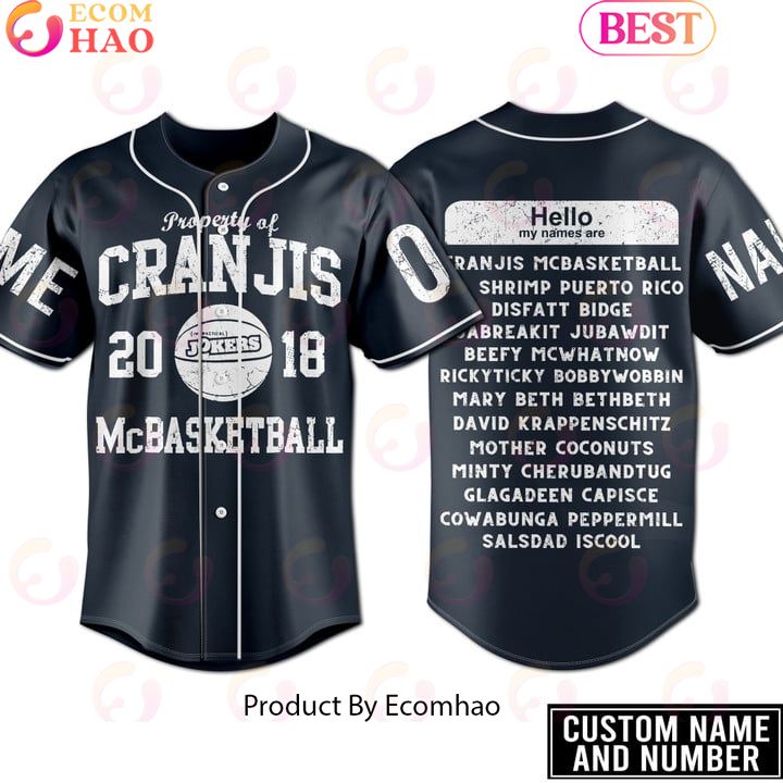 NEW] Property Of Cran Jis 2018 Mc Basketball Custom Baseball Jersey