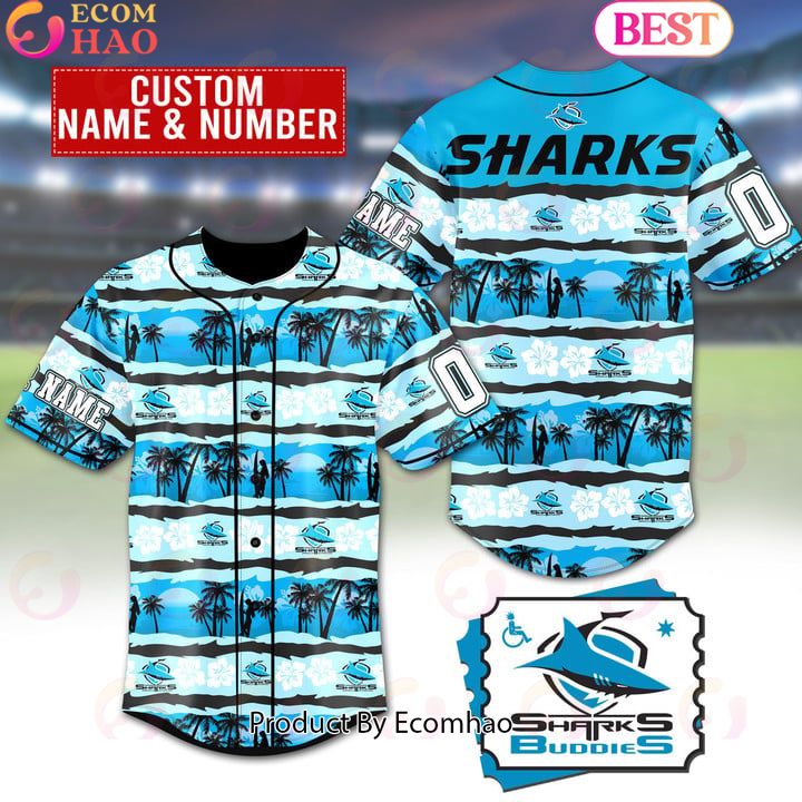 NRL Cronulla-Sutherland Sharks Custom Baseball Jersey