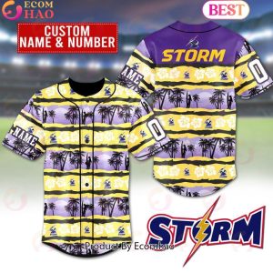 NRL Melbourne Storm Custom Baseball Jersey