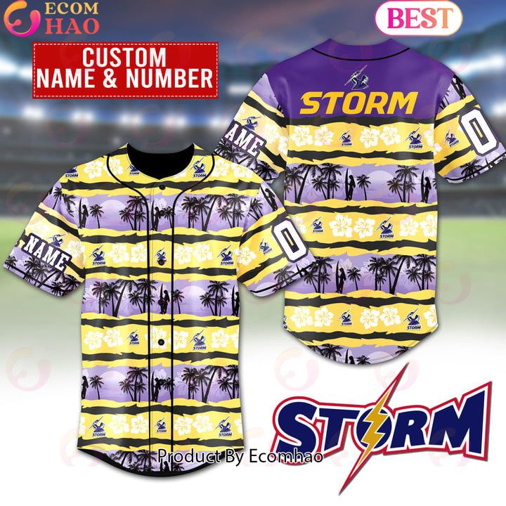 NRL Melbourne Storm Custom Baseball Jersey