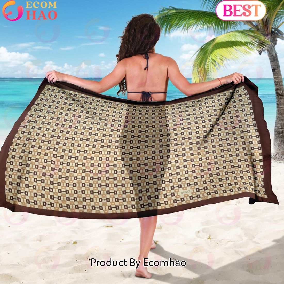 Gucci Beach Sarong Logo Pattern Luxury Items