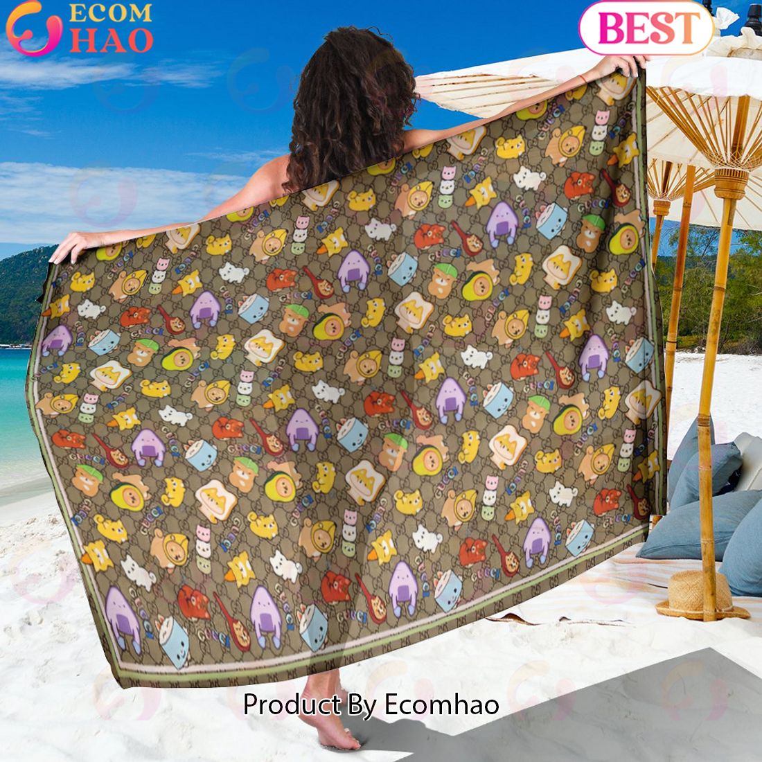 Gucci Sarong Cute Logo Pattern Special Edition Luxury Items