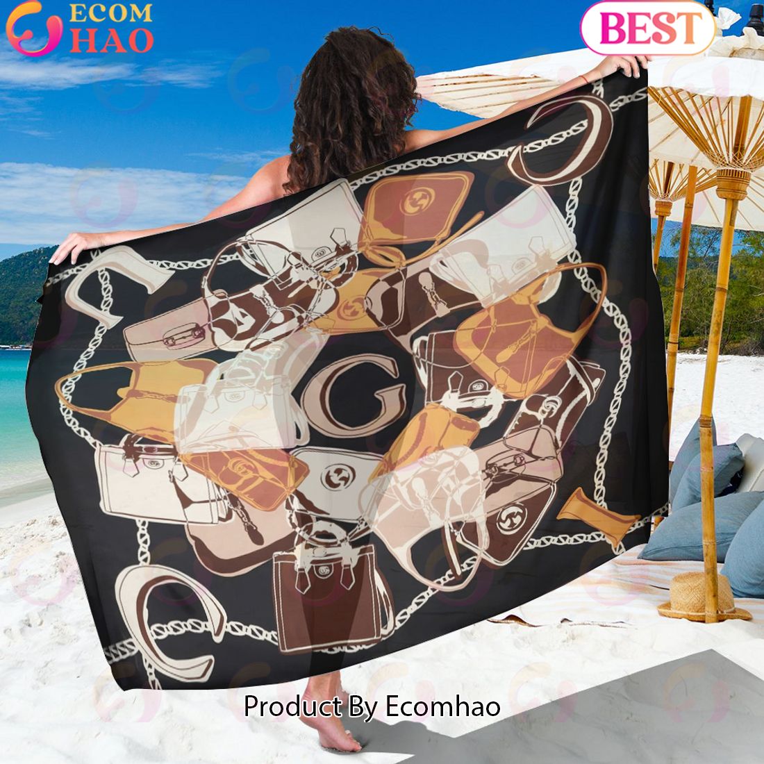 Gucci Sarong Logo The G Pattern – Black Luxury Items