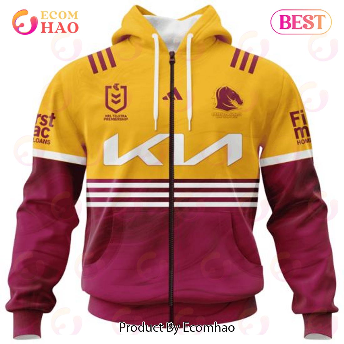 Personalized NRL Brisbane Broncos Special Heritage 2 Design 3D Hoodie