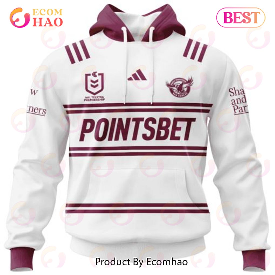 Personalized NRL Manly Warringah Sea Eagles Special Heritage 2 Design 3D Hoodie