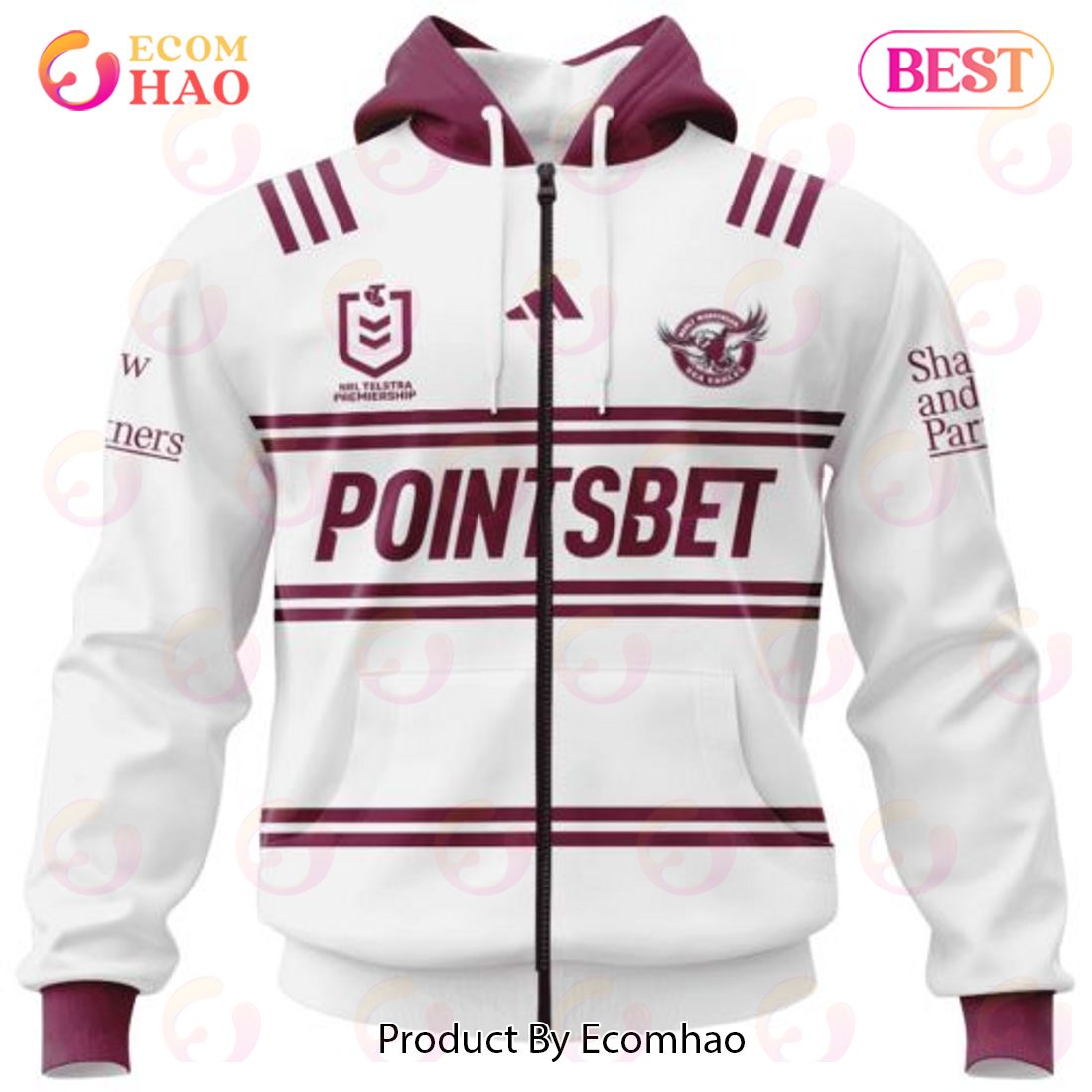 Personalized NRL Manly Warringah Sea Eagles Special Heritage 2 Design 3D Hoodie