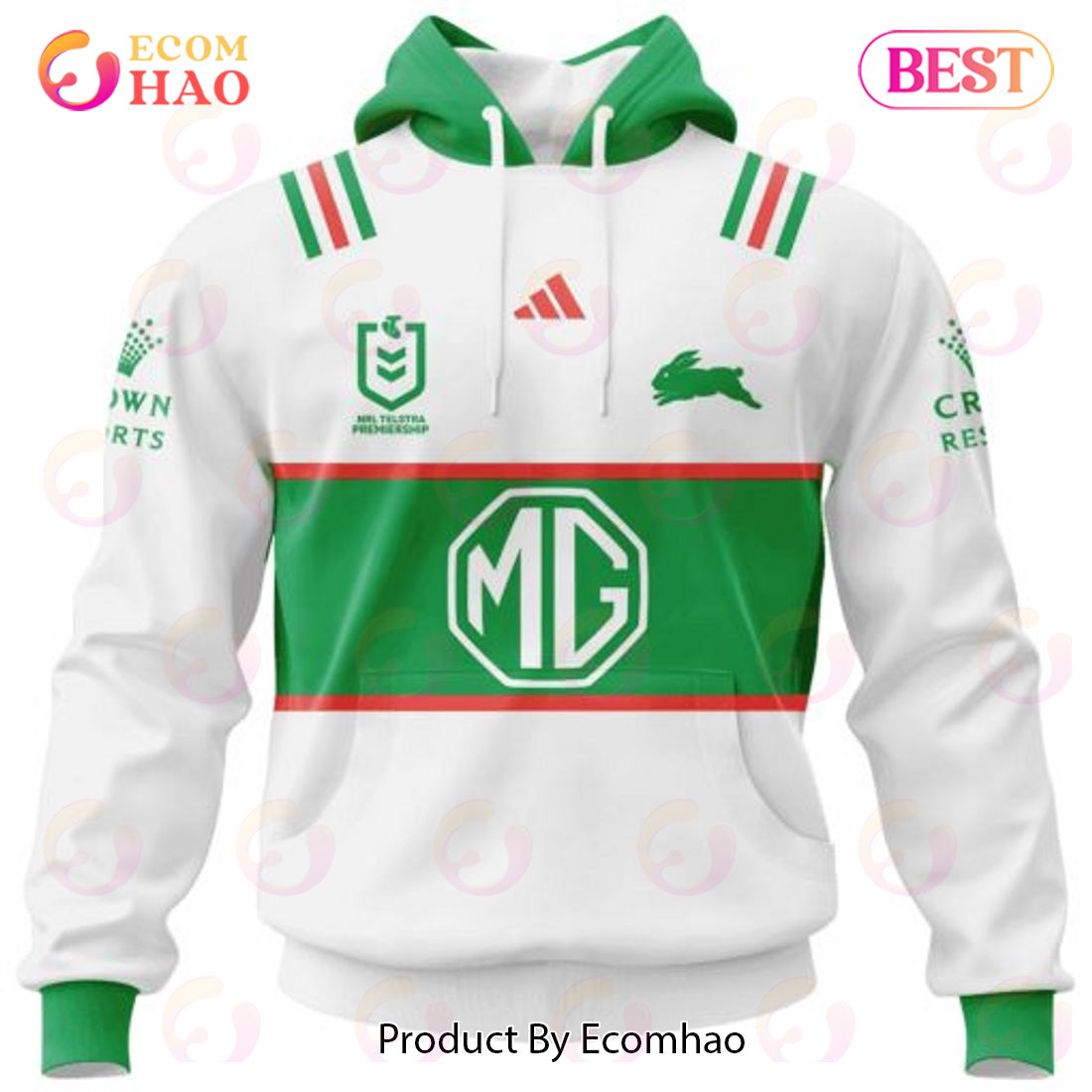 Personalized NRL South Sydney Rabbitohs Special Heritage 2 Design 3D Hoodie