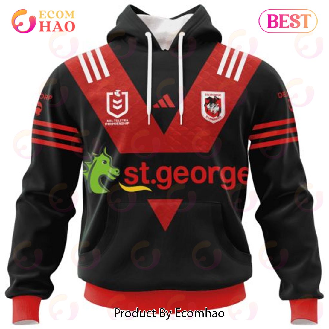 Personalized NRL St. George Illawarra Dragons Special Heritage 2 Design 3D Hoodie