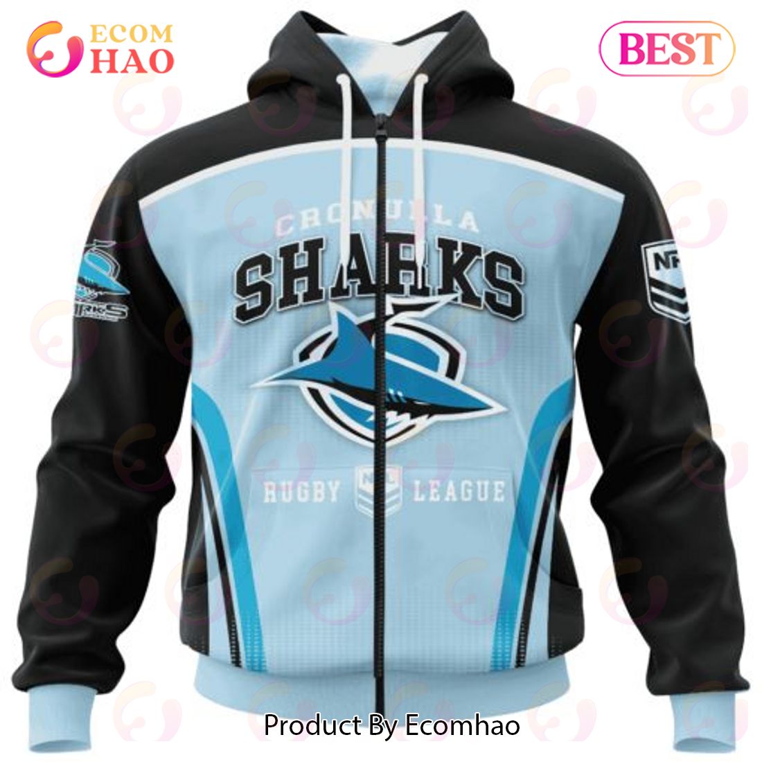 NRL Cronulla-Sutherland Sharks Special Sideline Design 3D Hoodie