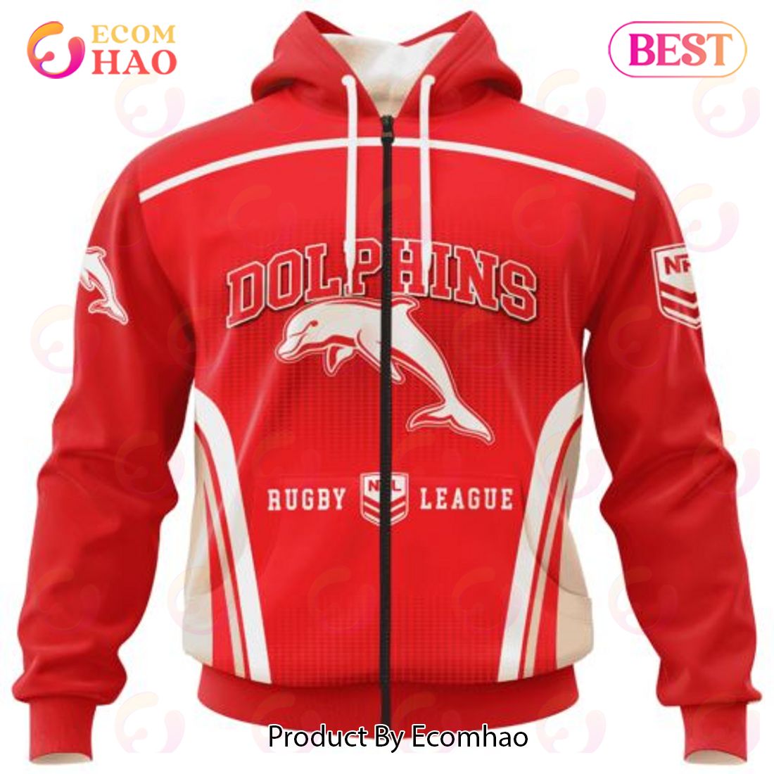 NRL Dolphins Special Sideline Design 3D Hoodie