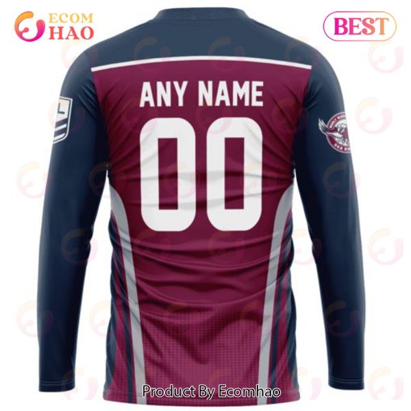 NRL Manly Warringah Sea Eagles Special Sideline Design 3D Hoodie