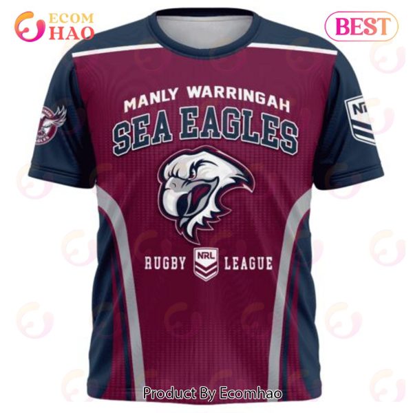 NRL Manly Warringah Sea Eagles Special Sideline Design 3D Hoodie