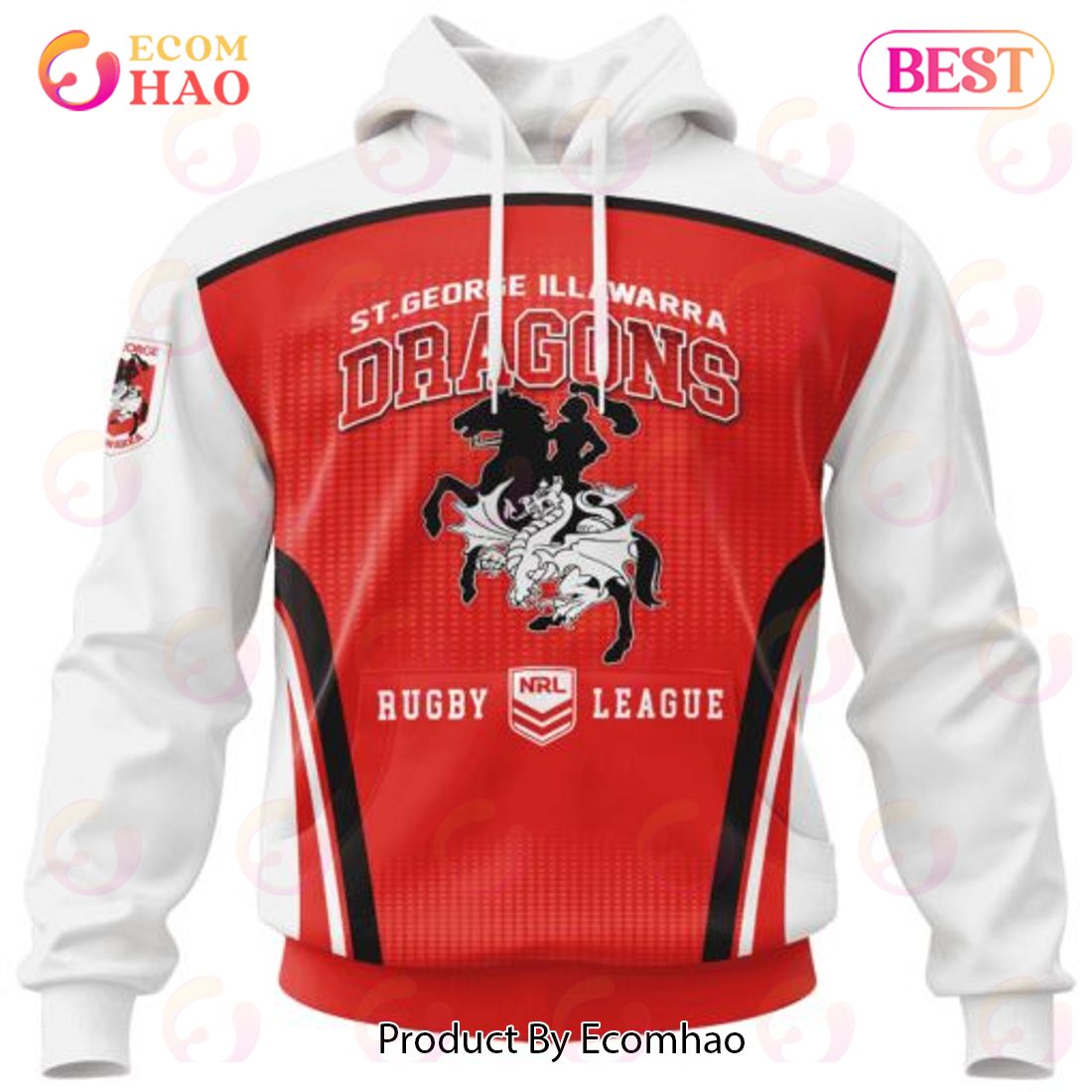 NRL St. George Illawarra Dragons Special Sideline Design 3D Hoodie