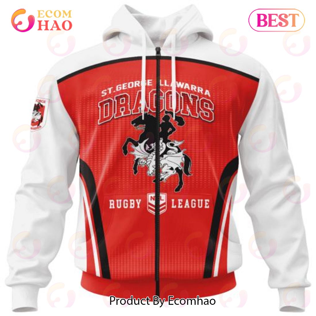 NRL St. George Illawarra Dragons Special Sideline Design 3D Hoodie