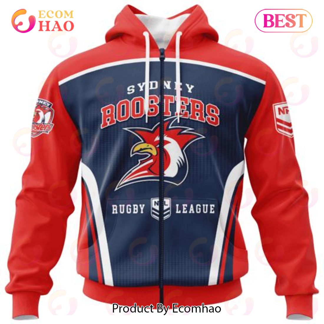 NRL Sydney Roosters Special Sideline Design 3D Hoodie