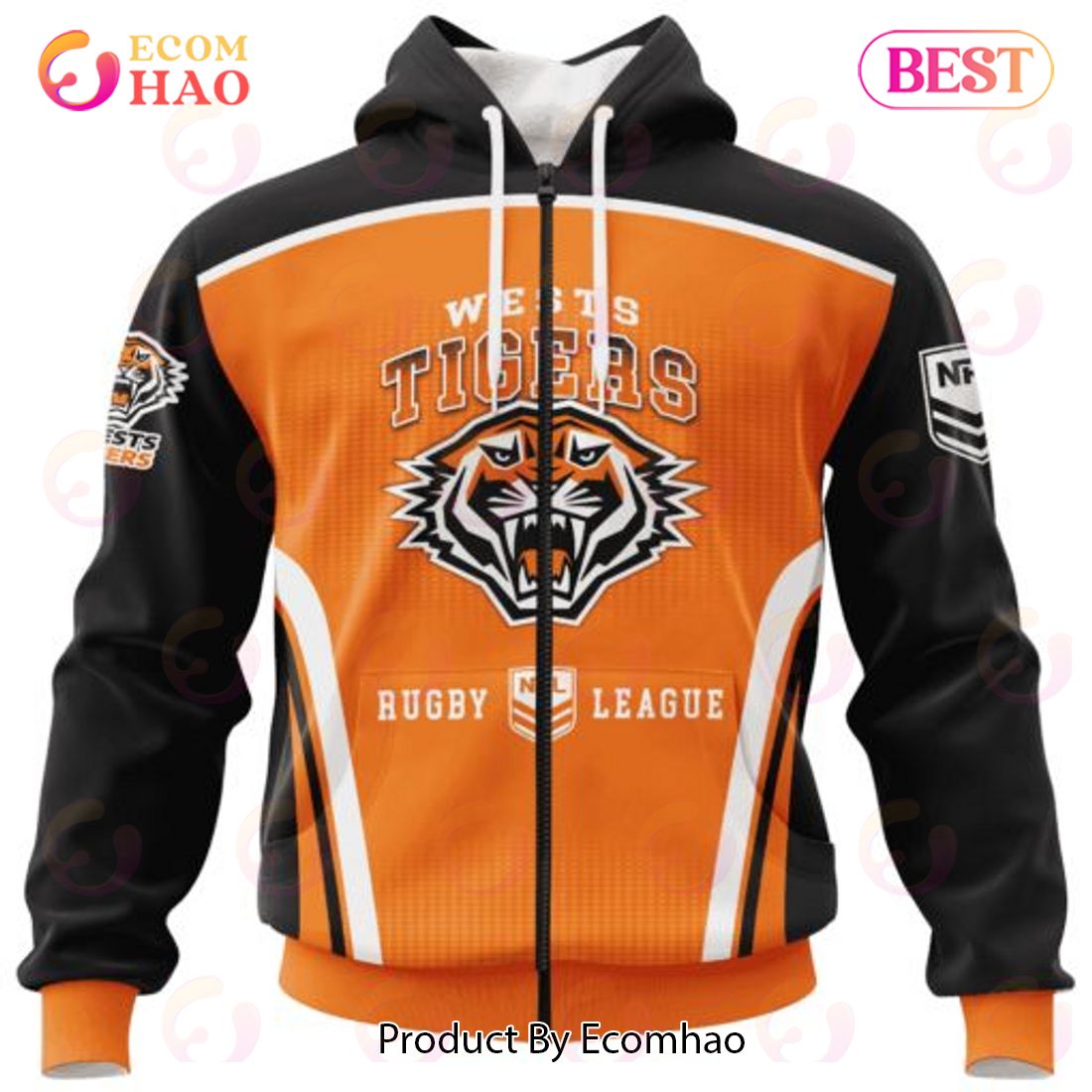 NRL Wests Tigers Special Sideline Design 3D Hoodie