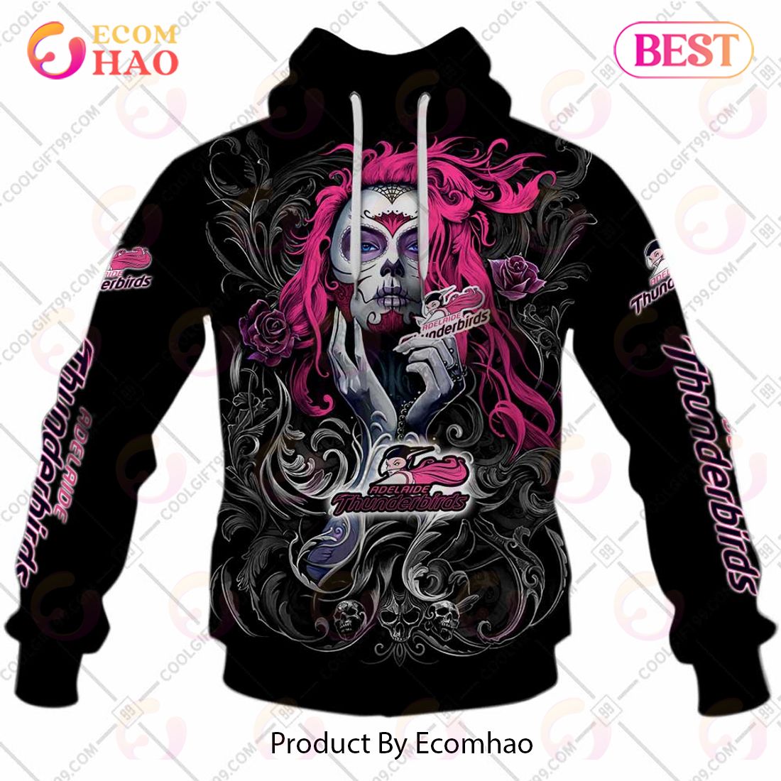 Personalized Netball AU Adelaide Thunderbirds Tattoo Girl Design 3D Hoodie