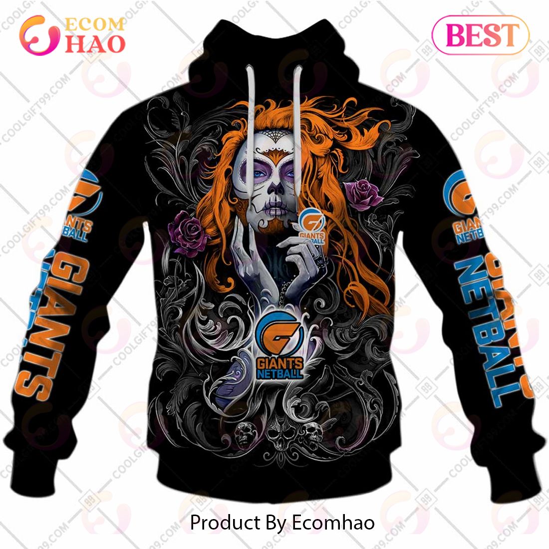 Personalized Netball AU Giants Tattoo Girl Design 3D Hoodie