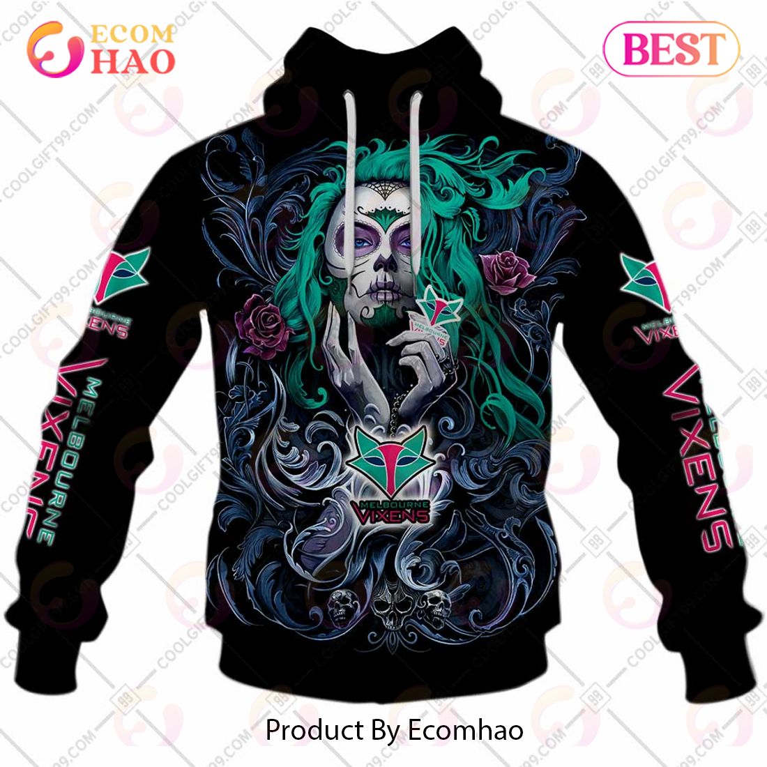 Personalized Netball AU Melbourne Vixens Tattoo Girl Design 3D Hoodie