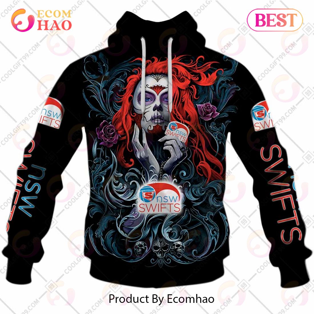 Personalized Netball AU New South Wales Swifts Tattoo Girl Design 3D Hoodie