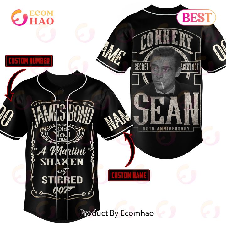 PREMIUM James Bond Connery Sean Goth Anniversary Custom Baseball Jersey