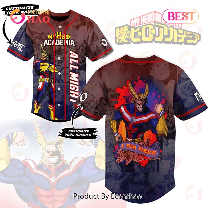 PREMIUM My Hero Academia All Might I Am Here Custom Baseball Jersey