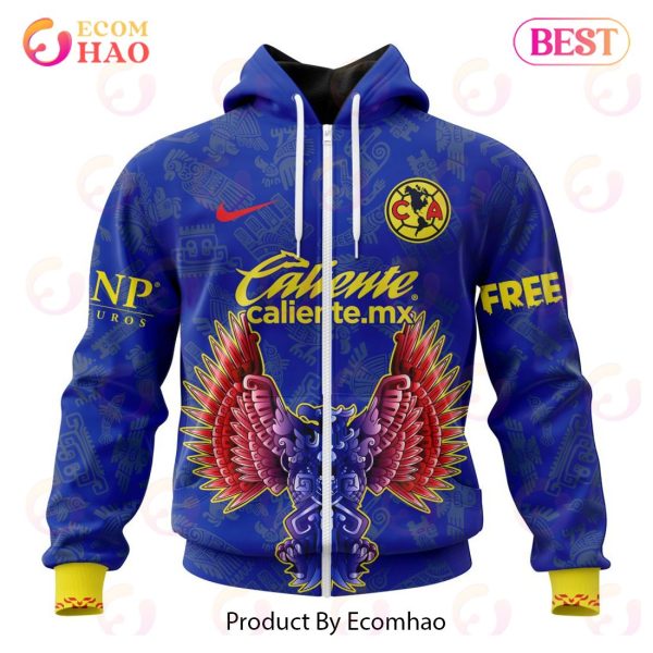 LIGA MX Club America 2023 – 2024 Away Aztec Design 3D Hoodie