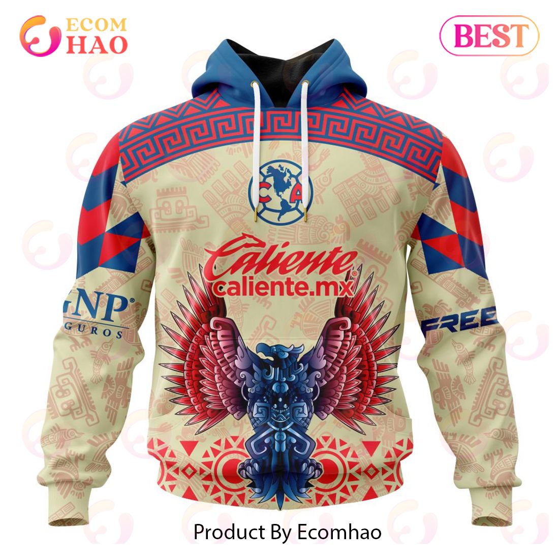 LIGA MX Club America 2023 – 2024 Home Aztec Design 3D Hoodie