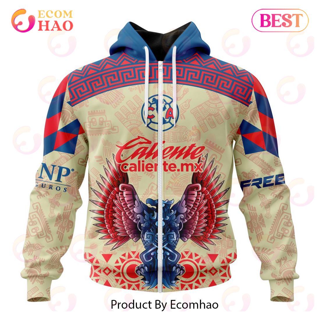 LIGA MX Club America 2023 – 2024 Home Aztec Design 3D Hoodie