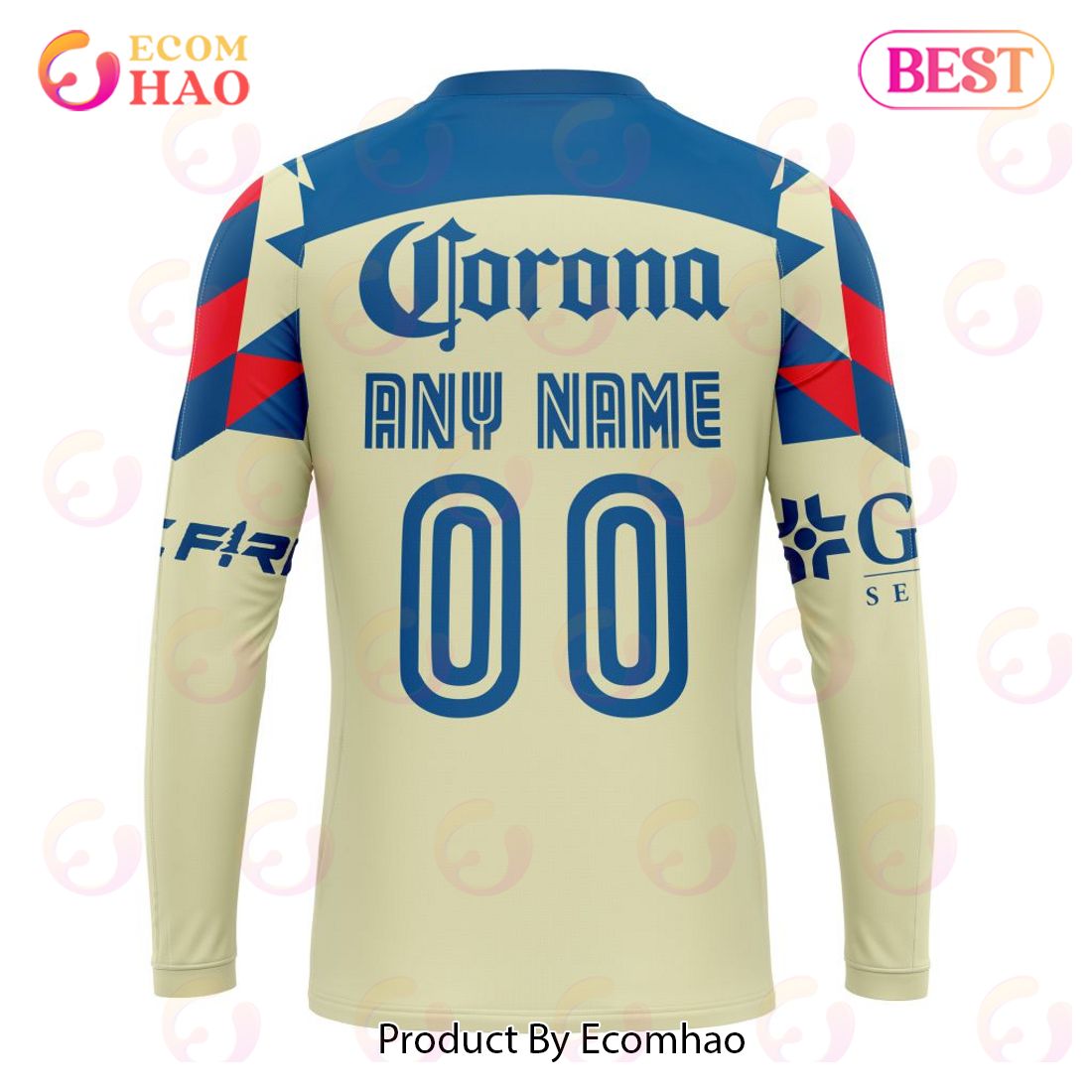 LIGA MX Club America 2023 - 2024 Home Aztec Design Polo Shirt