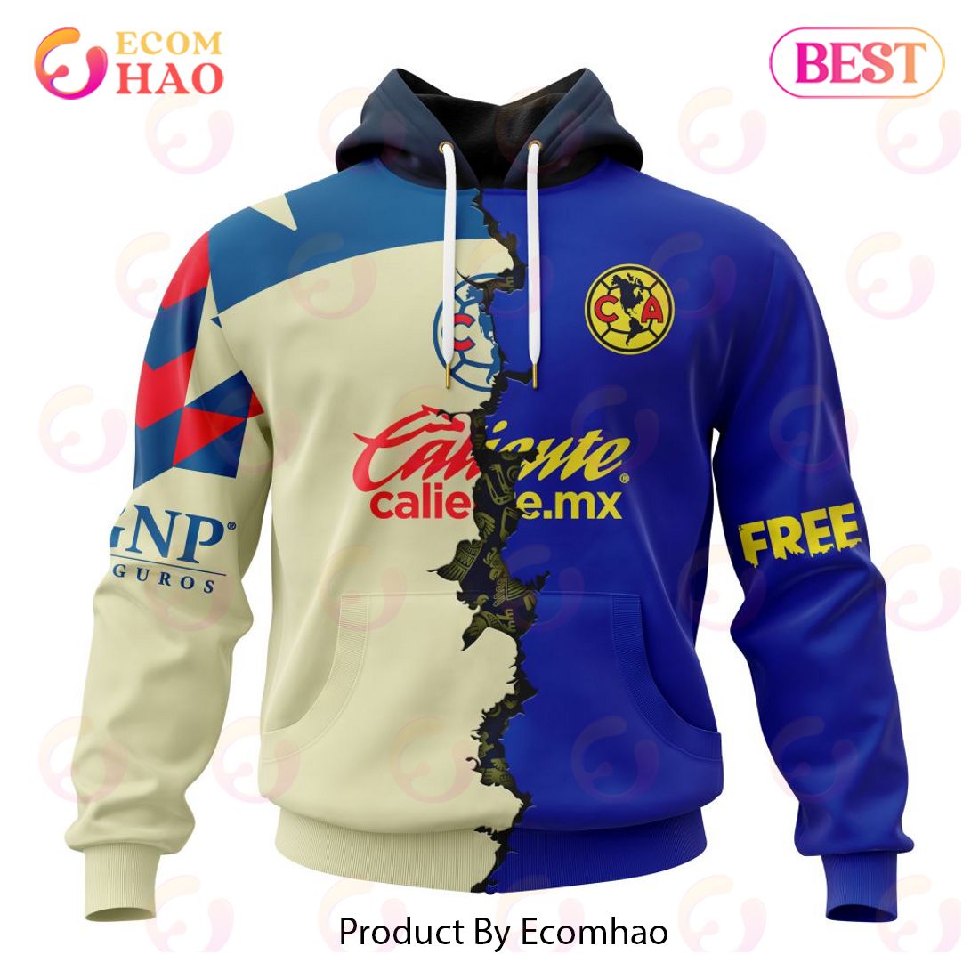 LIGA MX Club America 2023 – 2024 Away Aztec Design 3D Hoodie