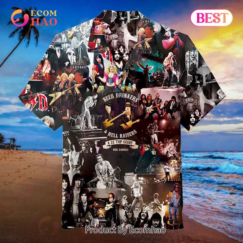 Rock 80s Collage Jigsaw Puzzle Unisex Hawaiian Shirt