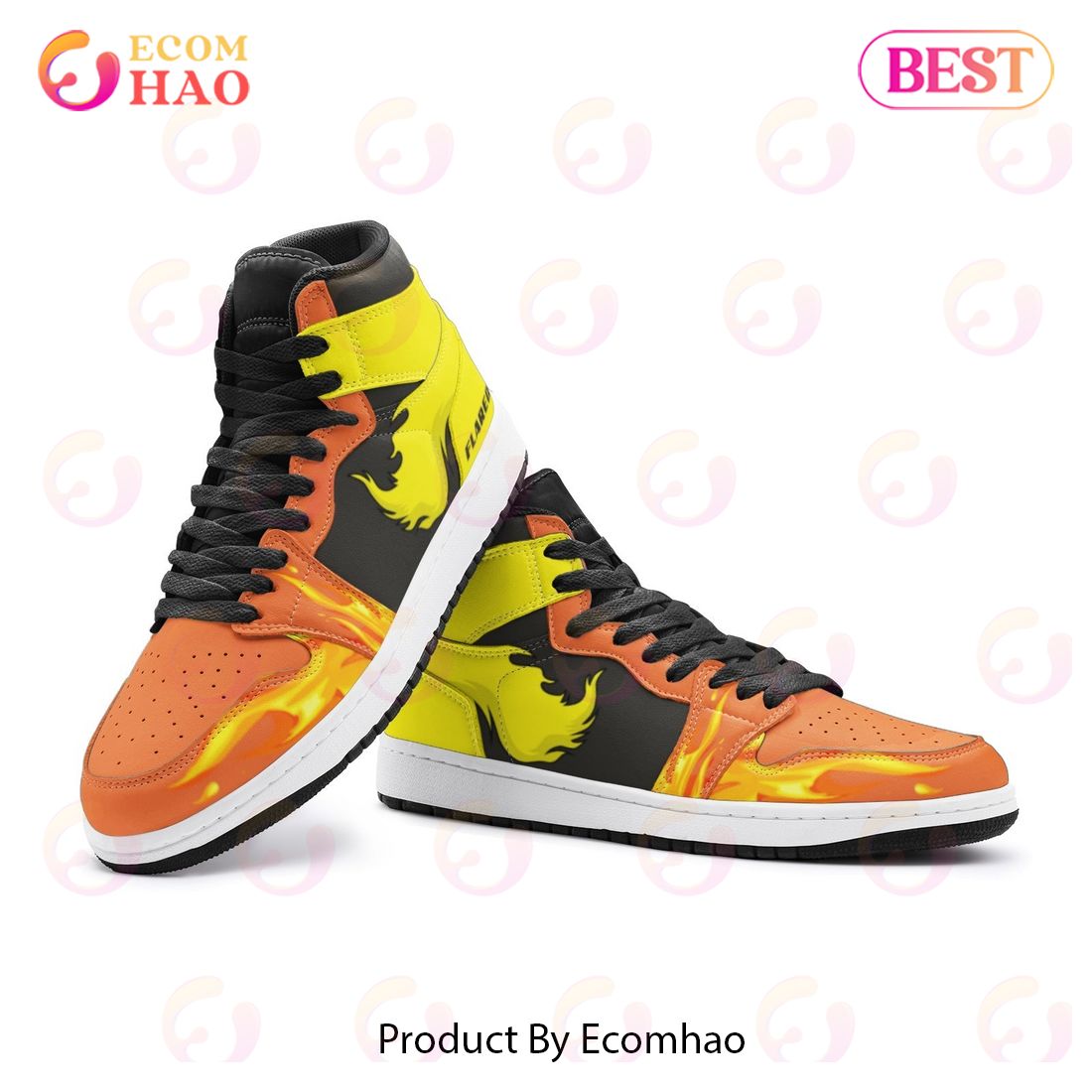 NEW] Flareon Pokemon Air Jordan 1, High Top Sneaker